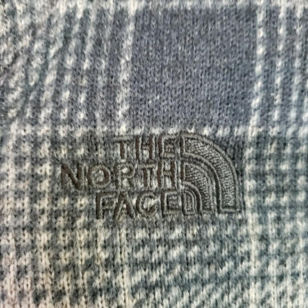 The North Face Jacket Womens Medium Blue Plaid Fleece Hooded Toggle Pockets - Picture 4 of 8